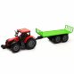 Машинка іграшкова Автопром «Червоний трактор з відкритим причепом» (світло, звук, пластик) 7925ABCD