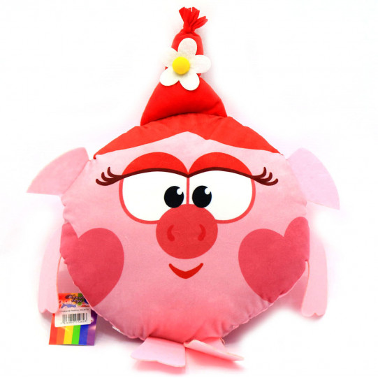 М'яка іграшка подушка «Смішарики» (Копиця) - Свинка Нюша, 32х32х10 (00280-9)