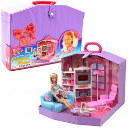 Детский игровой набор для девочек Домик Барби гостиная в чемодане Best Toys (2014HB)