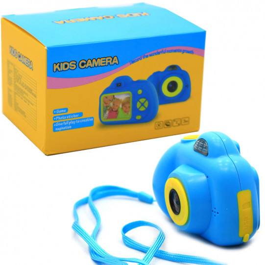 Інтерактивна іграшка фотоапарат дитячий c іграми, блакитний (A012)
