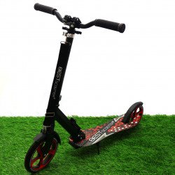 Самокат двухколесный BEST SCOOTER Черно-красный, колеса PU (88146)