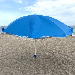 Зонт пляжный (диаметр - 1.8 м) - серебро, синий (МН-2686)