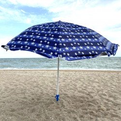 Парасолька пляжна Синій з білими плямами (діаметр - 2.4 м) МН-0041