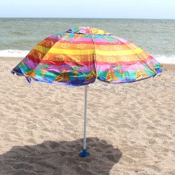 Зонт пляжный антиветер d2.2м серебро Stenson, тропики (MH-2061)