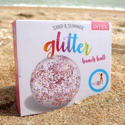Надувной мяч Intex с блестками Розовый, 71 см (58070)