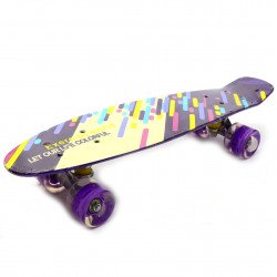 Пенни борд (скейт) с бесшумными светящимися колесами, 55х15 см (разноцветный) S-99160