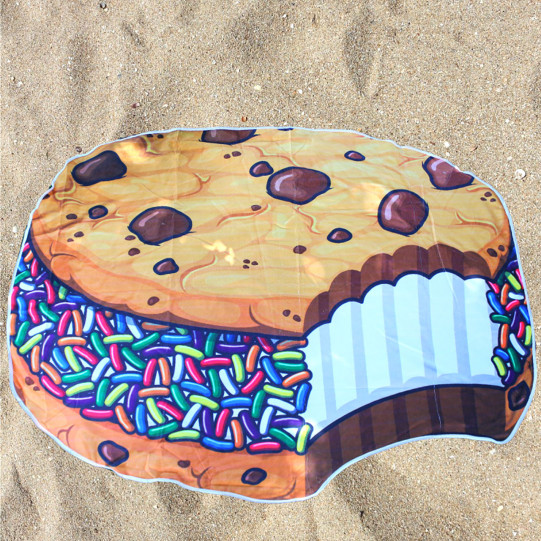 Пляжное покрывало-полотенце Пирожное для отдыха на песке или траве, 140*130 см (K14344)