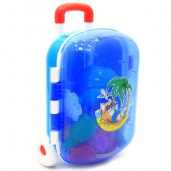 Детский чемодан для игр Технок, синий для игр на пляже и в песочнице, 25х16х35 см (6009)