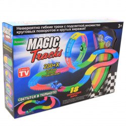 Автотрек Magic Tracks (Мэджик Трек) со светящейся синей машинкой, 230 деталей (6688-76)