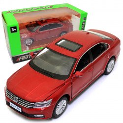 Игрушечная металлическая машинка Volkswagen Passat «Автопром» Фольксваген Пассат красный свет звук 15 см (6604)