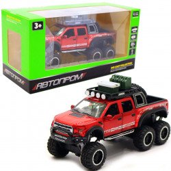 Машинка игровая Автопром Raptor F150 Красный со световыми и звуковыми эффектами (7682)