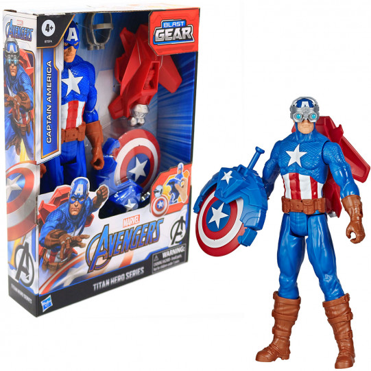 Фігурка Hasbro Marvel Avengers Месники Титан Капітан Америка з аксесуарів (E7374)