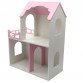 Іграшковий ляльковий дерев'яний двоповерховий будиночок Unitywood, рожевий, 78х59х30 см, (U-002)