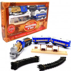 Залізниця Країна іграшок «Подорож у часі», 580 см, 22 елемента (світло, звук, дим) синя (K1110)