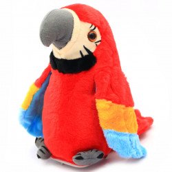 М'яка інтерактивна іграшка-Повторюшка A-Toys Папуга, червоний, 21 см (M1463)