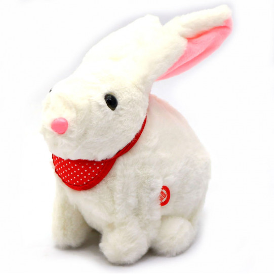 М'яка іграшка інтерактивна музичний кролик білий, вуха світяться 20х10х20 см (M142)