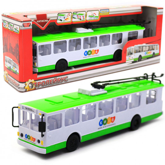 Машинка ігрова «TechnoPark» Тролейбус зі світловими і звуковими ефектами, 30х6х8 см (SB-17-17WBK)