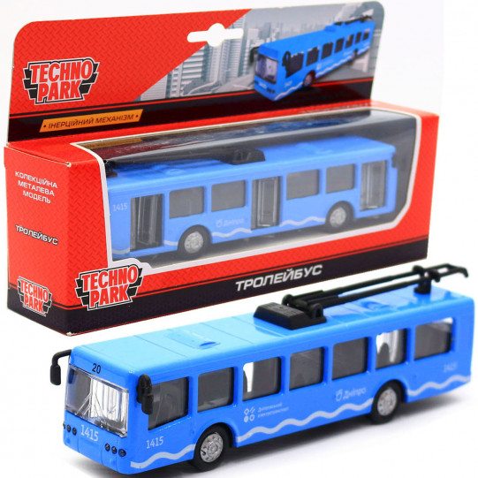 Машинка ігрова «TechnoPark» тролейбус метал Дніпро, 16х4х4 см (SB-16-65WB)