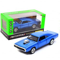 Машинка игровая Автопром «1970 Dodge Charger RT» Синий 18 (32011)