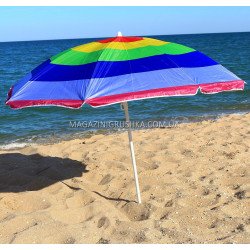 Зонт пляжный (диаметр - 1.8 м) - серебро+наклон -№3