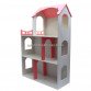 Игрушечный кукольный деревянный домик Илона Розово-белый (большой). Обустройте домик для кукол