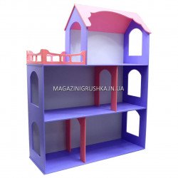 Іграшковий дерев'яний ляльковий будиночок Ілона Фіолетово-рожевий (великий). Облаштуйте будиночок для ляльок