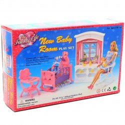Дитяча іграшкова меблі Глорія Gloria для ляльок Барбі Дитяча кімната 24022. Облаштуйте ляльковий будиночок