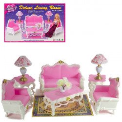 Дитяча іграшкова меблі Глорія Gloria для ляльок Барбі Вітальня 2317. Облаштуйте ляльковий будиночок