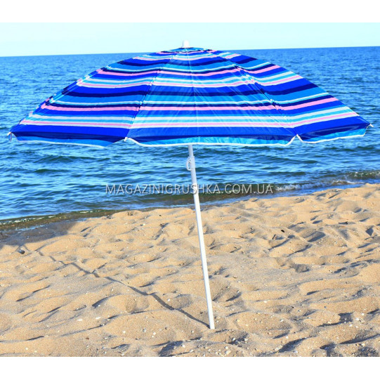 Зонт пляжний (діаметр - 1.8 м) №5 - срібло + нахил МН-0036