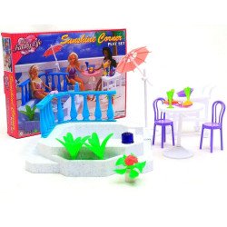 Детская игрушечная мебель  для кукол Барби Бассейн 9879. Обустройте кукольный домик