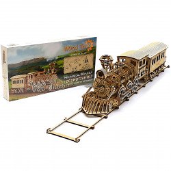 Деревянный механический конструктор Wood Trick поезд.Техника сборки - 3d пазл