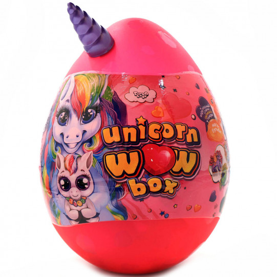 Ігровий набір «Unicorn WOW Box» Яйце єдинорога 25х35 см, рожеве, українська мова (UWB-01-01U)