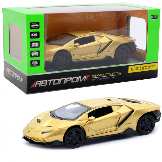 Машинка игрушечная автопром «Lamborghini LP770-4», 15, свет, звук, золотой (7861)