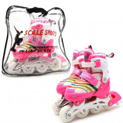 Дитячі ролики Scale Sports рожеві в сумці (розмір 31-34, метал, що світяться колеса ПУ) 2088000022275