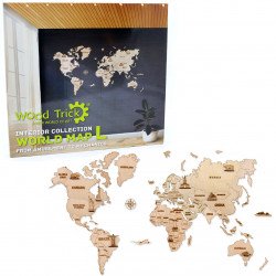 Деревянный конструктор Wood Trick Карта мира L, 64 детали. Техника сборки - 3d пазл