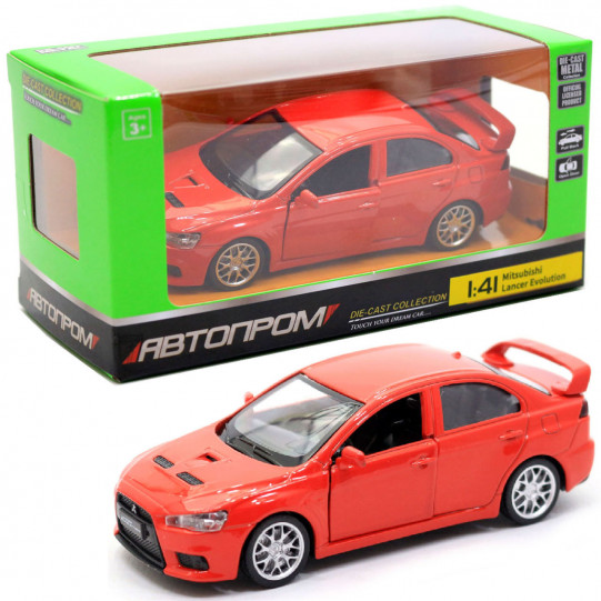 Машинка игровая металлическая Автопром «Mitsubishi Lancer Evolution», 11х4х4, красная (4335)