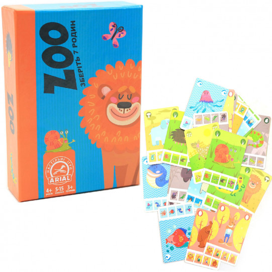 Настольная игра Arial «Zoo. Соберите 7 семей» (Zoo. Зберіть сім родин), от 4 лет (911326)