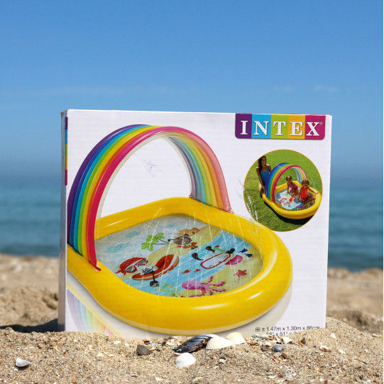 Басейн надувний «Веселка» INTEX (57156). Ваша дитина буде захищена від сонячних променів.
