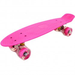 Пенні борд (скейт) малиновий з світяться колесами. Безшумний Penny Board, 56 * 14,5 * 10 см, (MS 0848-5)