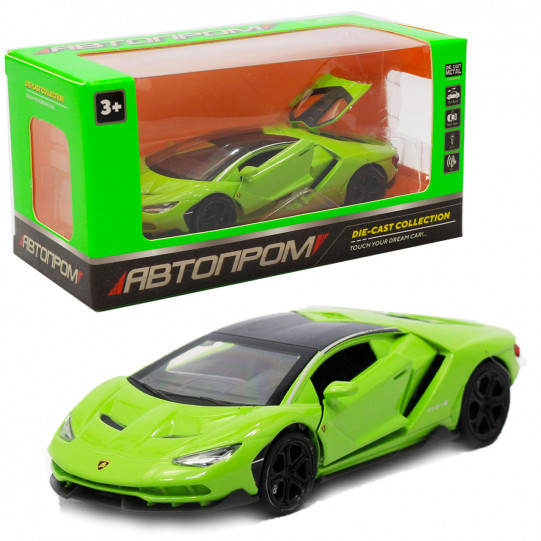 Машинка игровая металлическая Lamborghini «Автопром», салатовый, 14,5*6*3, (6602)