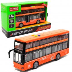 Машинка игрушечная «Городской автобус» Автопром, оранжевый, от 3 лет, 27*12*7, (7953AB)