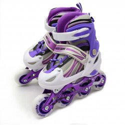 Ролики дитячі Power Champs, фіолетовий, алюмінієве шасі, колеса PU, розмір 30-33, (2026252347-S)