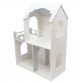 Игрушечный кукольный деревянный домик двухэтажный с балконом Unitywood, серый, 80*60*30 см, (U-002)