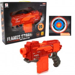Детский бластер с мягкими патронами «Flames storm» Jin Jian, 20 патронов, оранжевый, от 6 лет, 30*20*6 см, (7015)