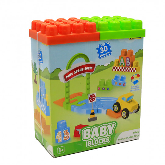 Конструктор «Мои первые кубики» Wader Baby Blocks, 30 деталей от 1 года 24*19*10 см (41440)