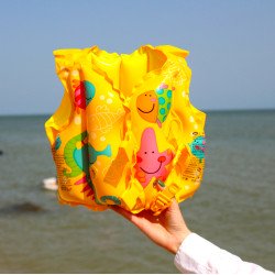 Дитячий надувний жилет для плавання Intex «Рибки» жовтий, від 3 до 5 років, 41 * 30 см (59661)