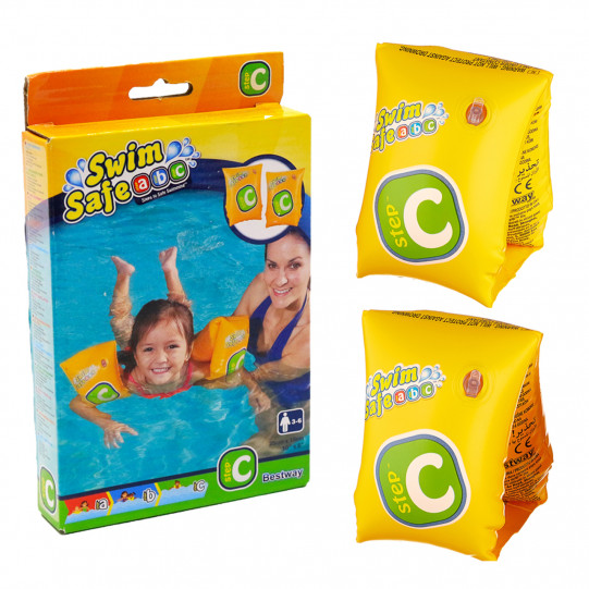 Дитячі нарукавники Bestway «Школа плавання» Swim Safe Step C, жовтий, від 3 до 6 років, 25 * 15 см (32033)