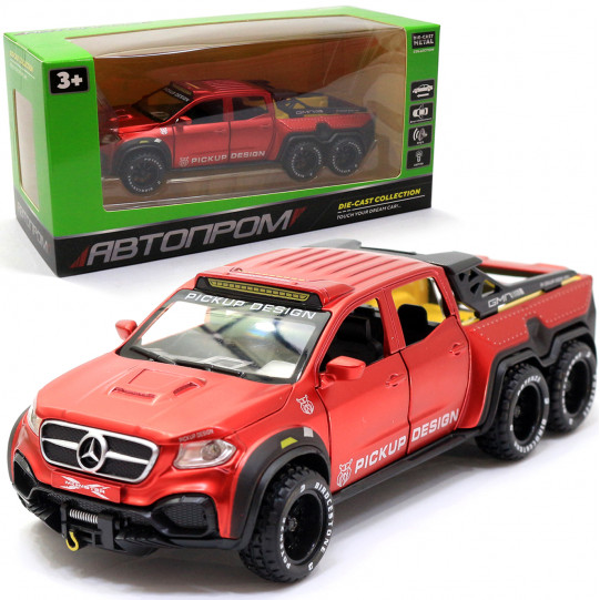 Игрушечная машинка металлическая «Mercedes Pickup» Автопром Мерседес пикап, красный, 20*6*7, (7584)