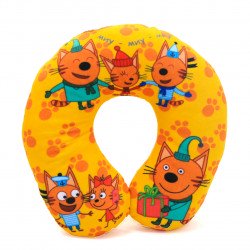 М'яка іграшка подушка-підголовник Три кота «бешкетники» Kinder Toys, помаранчевий, 30*33*8 см, (00292-66)