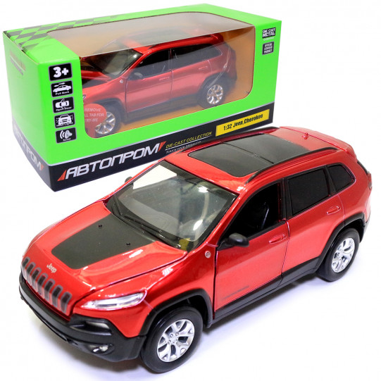 Игрушечная машинка металлическая «Jeep Cherokee» Автопром Джип Чероки, красный, 14*5*5 см, (68375)